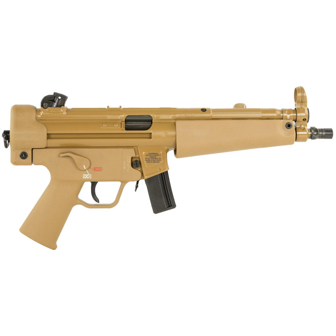 HK 810010799mm Luger 10+1 8.86" Black Navy-Style Threaded Barrel, Flat Dark Earth Receiver, FDE Polymer Grip, 2 Magazines