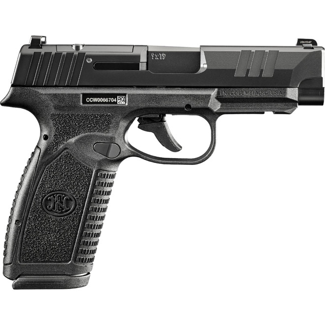 FN 66101763Micro-Compact Frame 9mm Luger 10+1 3.80" Black Target Crown Steel Barrel, Black PVD Optic Cut/Serrated Stainless Steel Slide & Polymer Frame w/Picatinny Rail Interchangeable Backstrap Grip