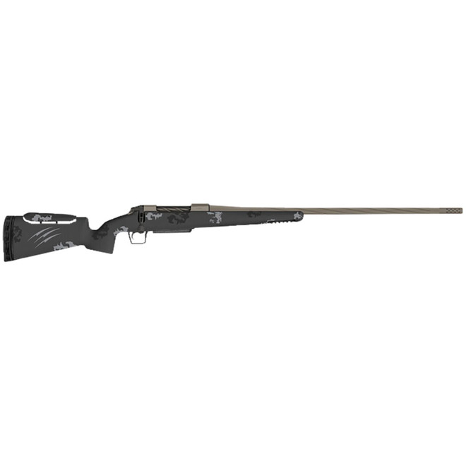 Fierce Firearms FRXP7MMBC20TP Twisted Rival XP 7mm BC 20" Tungsten Cerakote Fluted Threaded Barrel, Drilled & Tapped Stainless Steel Receiver, LR Negative Comb Phantom Camo Carbon Fiber Stock