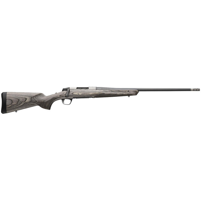 Browning 036092298 X-Bolt 2 Hunter Full Size 7mm PRC 3+1 24" Matte Blued Threaded Sporter Barrel, Drilled & Tapped Stainless Steel Receiver, Fixed Gray Laminate Stock, Radial Muzzle Brake