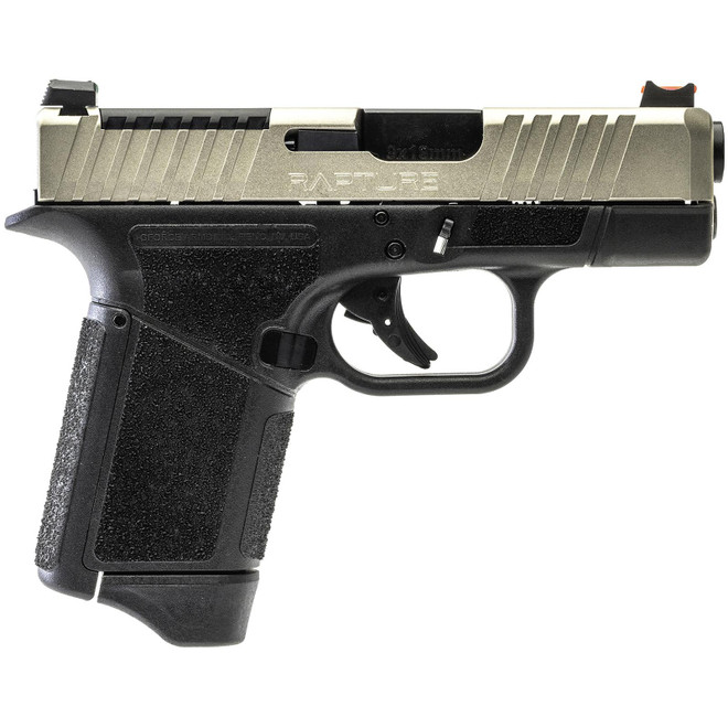 Gforce Arms GF932512GN Rapture Sub-Compact Frame 9mm Luger 12+1 3.25" Black Steel Barrel, Nickel Steel Optic Cut/Serrated Slide, Gray Cerakote Polymer Frame, Shield RMSc/RMR Footprint