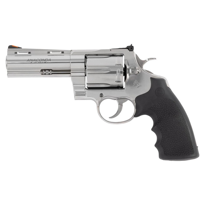 Colt Mfg ANACONDASP4RTS45C Anaconda 45 Colt (Long Colt) 6rd Shot 4.25" Stainless Vent Rib Barrel, Cylinder & Frame, Black Grip