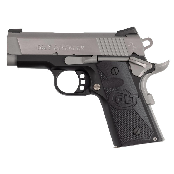 Colt Mfg O7800XETT Defender 45 ACP 7+1 3" Carbon Steel Slide, Aluminum Frame w/Beavertail, G10 Grip