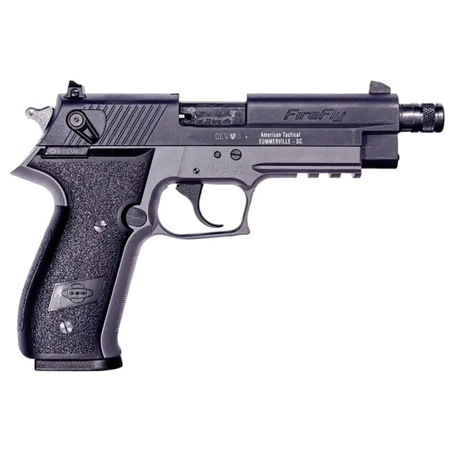GSG GERG2213TFFSA FireFly 22 LR 13+1 4.90" Black Threaded Barrel, Aluminum Serrated Slide, Smoke Gray Aluminum Frame w/Picatinny Rail, Textured Grip