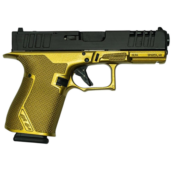 Great Lakes Firearms GL19GGLD Striker Compact Frame 9mm Luger 15+1 4" Black Nitride Barrel, Optic Cut/Serrated/Window Cut Slide, Polymer Frame, RMR Footprint, Ambidextrous