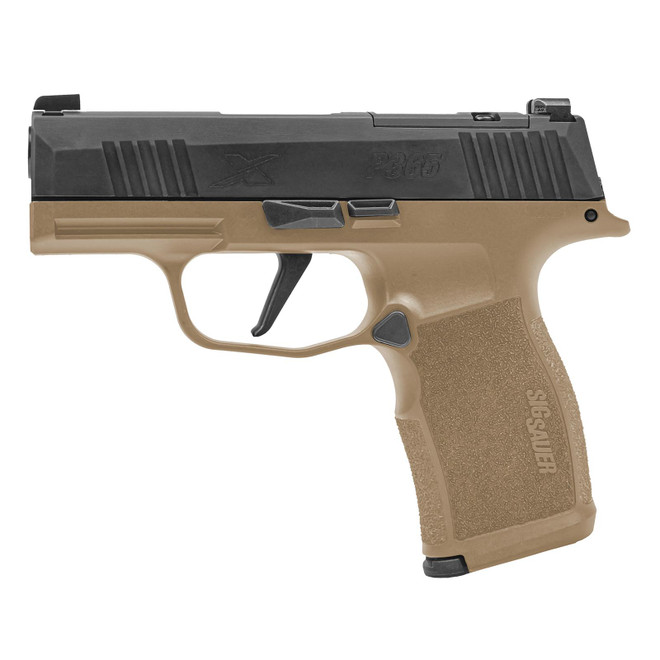 Sig Sauer 365X9CTXR3P P365X Micro-Compact Frame 9mm Luger 12+1 3.10" Steel Barrel, Optic Ready/Serrated Slide, Coyote Tan Stainless Steel Frame w/Accessory Rail, Polymer Grip