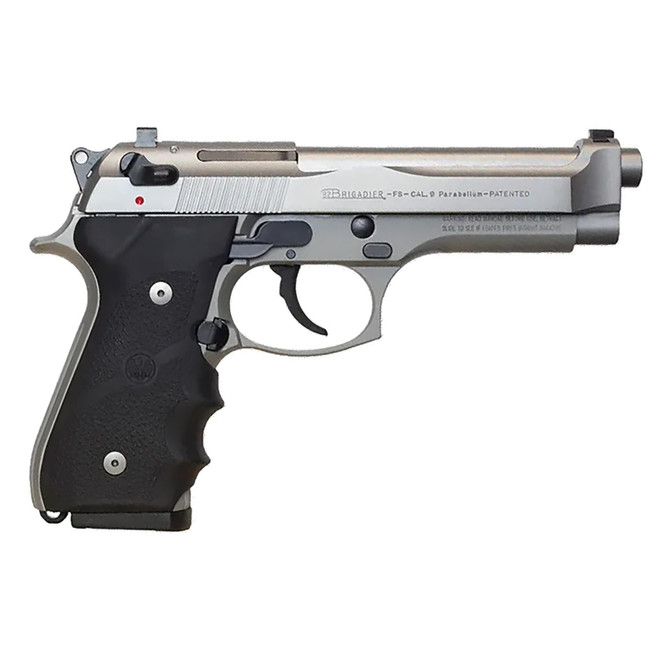 Beretta USA J92F560 92FS Brigadier 9mm Luger 10+1 4.90" Stainless Steel Barrel, Inox Stainless Steel Serrated Slide, Inox Aluminum Frame, Black Stippled Rubber Grip