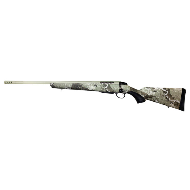 Tikka JRTXVA47124 T3x Lite 7mm PRC 3+1 24.40" Desert Verde Cerakote Fluted Threaded Barrel & Drilled & Tapped Receiver, Veil Alpine Fixed Synthetic Stock, Left Hand