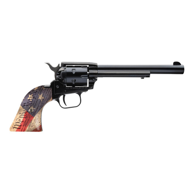 Heritage Mfg RR22B6-WTP Rough Rider 22 LR 6 Shot 6.50" 22 LR 6 Shot 6.50" Black Oxide Barrel & Cylinder, Black Steel Zinc Alloy Frame, We The People Grip, Exposed Hammer