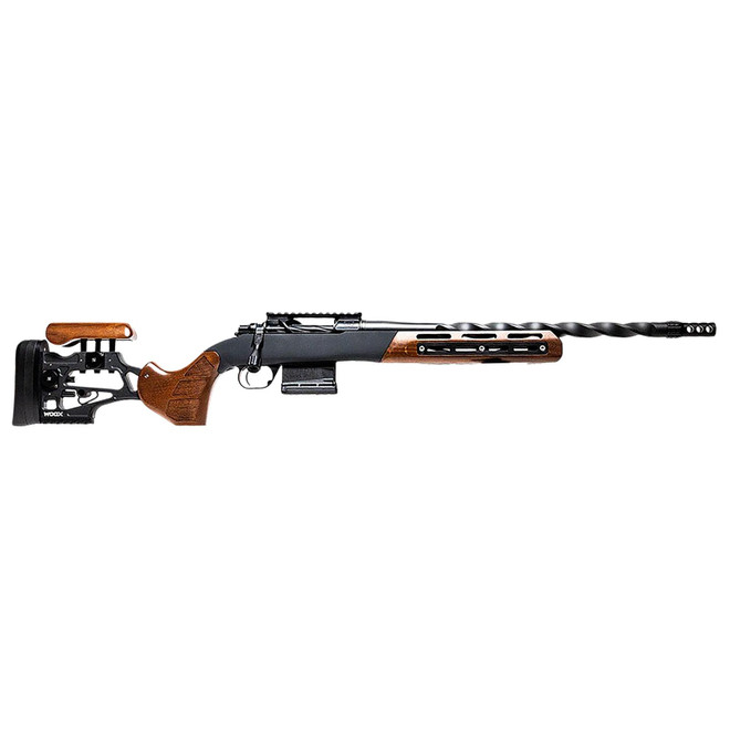 Iota Outdoors RF030L221810F99 Venatic Max 22 Creedmoor 5+1 18" Nano Flat Black Fluted Threaded Barrel, Black DLC Aluminum Receiver w/Picatinny Rail, Woox Furiosa Aluminum/Wood Stock, Right Hand