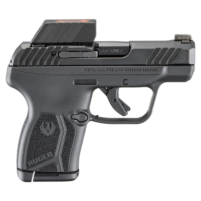Ruger 13758 LCP Max Compact Frame 380 ACP 10+1 2.80" Black Nitride Barrel, Black Nitride Alloy Steel Serrated Slide, Black Polymer Frame Textured Grip, Ruger ReadyDot Reflex Sight