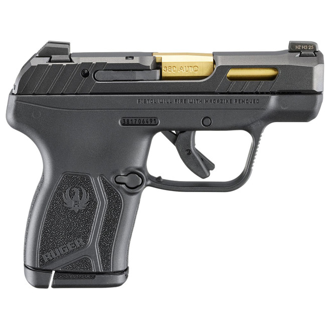 Ruger 13766 LCP Max Compact Frame 380 ACP 10+1 2.80" Black Nitride Barrel, Black Nitride Alloy Steel Serrated Slide, Black Polymer Frame Textured Grip