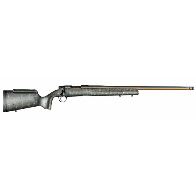 Christensen Arms 8010200701 Mesa Long Range 308 Win 4+1 16.25" Burnt Bronze Cerakote Threaded Barrel & Steel Drilled & Tapped Receiver, Green w/Black/Tan Webbing Adj Cheek Riser Polymer Stock