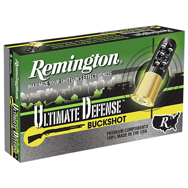 Remington Ammunition 20711 Ultimate Defense Buckshot 12Gauge 2.75" 00Buck Shot 5 Per Box/20 Case