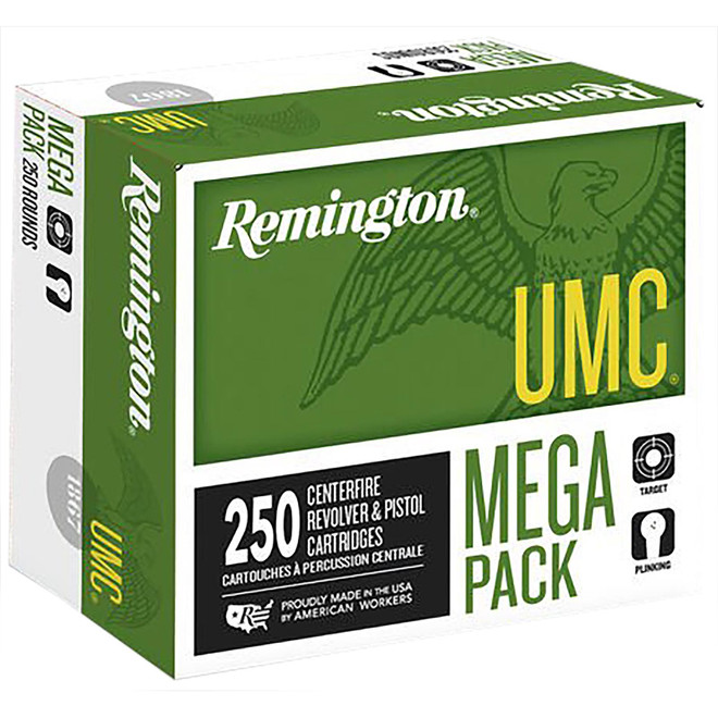 Remington Ammunition 23779 UMC Mega Pack 40S&W 180gr Full Metal Jacket 250 Per Box/4 Case
