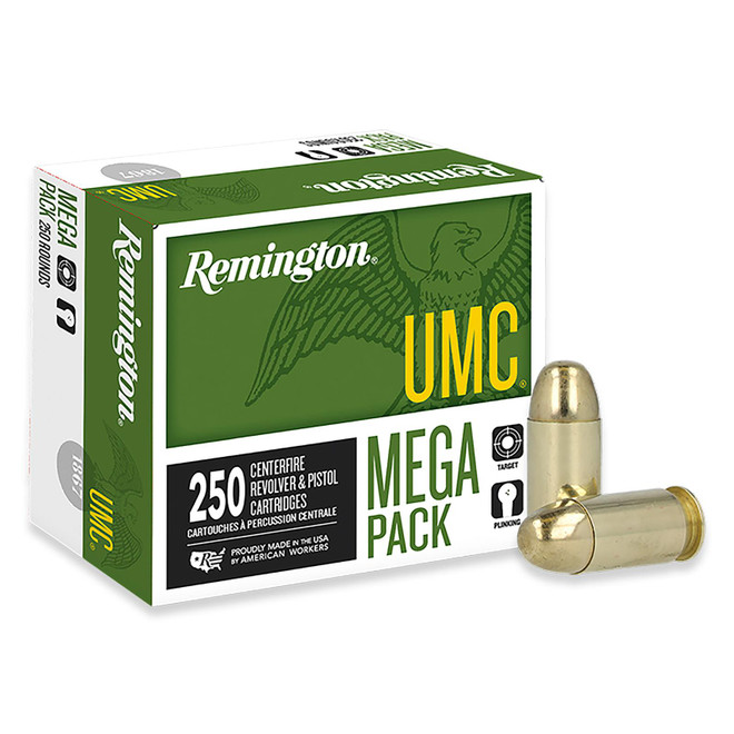 Remington Ammunition 23781 UMC Mega Pack 45ACP 230gr Full Metal Jacket 250 Per Box/4 Case