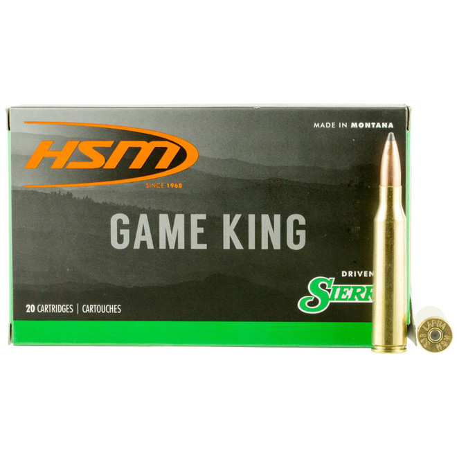 HSM 338LAPUA14N Game King 338 Lapua Mag 215 gr Sierra GameKing Spitzer Boat Tail 20 Per Box/ 20 Case