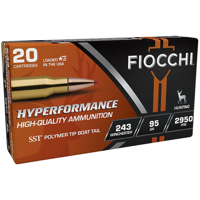 Fiocchi 243HSB Hyperformance 243Win 95gr Super Shock Tip 20 Per Box/10 Case