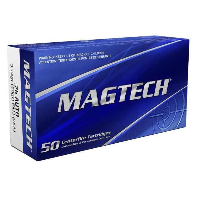 Magtech 25A Range/Training 25ACP 50gr Full Metal Jacket 50 Per Box/20 Case