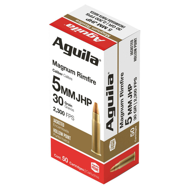Aguila 1B222405 5mm Rem Mag 30gr Semi Jacketed Hollow Point 50 Per Box/20 Case