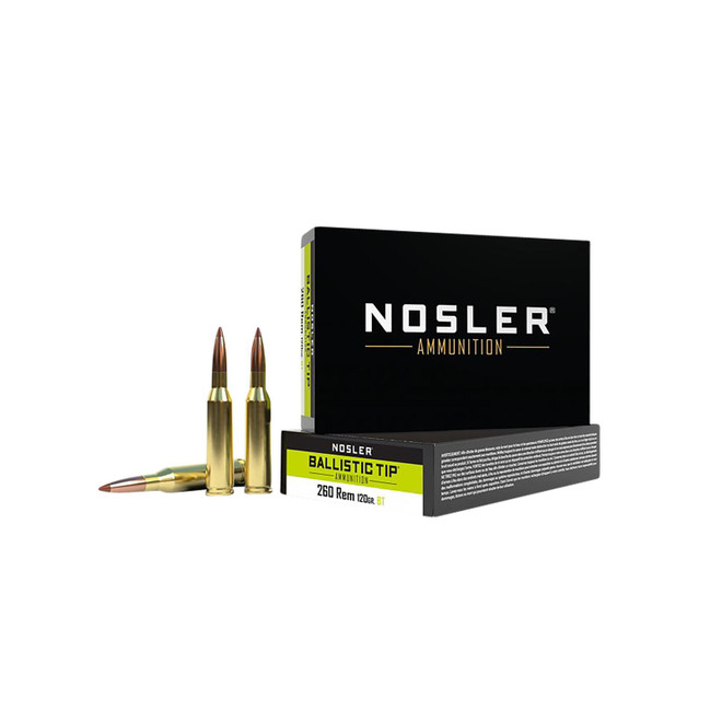 Nosler 40056 Ballistic Tip 260Rem 120gr Spitzer Ballistic Tip 20 Per Box/10 Case