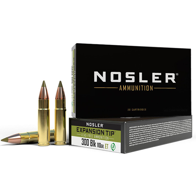 Nosler 40660 E-Tip 300Blackout 110gr E Tip Lead Free 20 Per Box/20 Case
