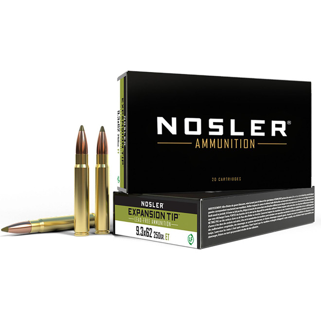 Nosler 40393 E-Tip 9.3mmx62Mauser 250gr E Tip Lead Free 20 Per Box/10 Case