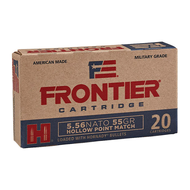 Frontier Cartridge FR240 Centerfire Rifle 5.56x45mmNATO 55gr Hollow Point Match 20 Per Box/25 Case