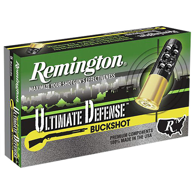 Remington Ammunition 20637 Ultimate Defense Buckshot 12Gauge 2.75" 4Buck Shot 5 Per Box/20 Case