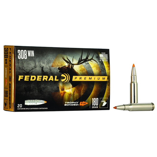 Federal P308TT1 Premium 308Win 180gr Trophy Bonded Tip 20 Per Box/10 Case