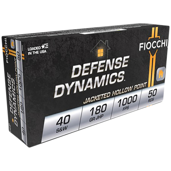 Fiocchi 40SWE Defense Dynamics 40S&W 180gr Jacketed Hollow Point 50 Per Box/20 Case