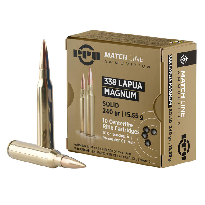 PPU PPM338 Match 338LapuaMag 240gr Copper Solid 10 Per Box/20 Case