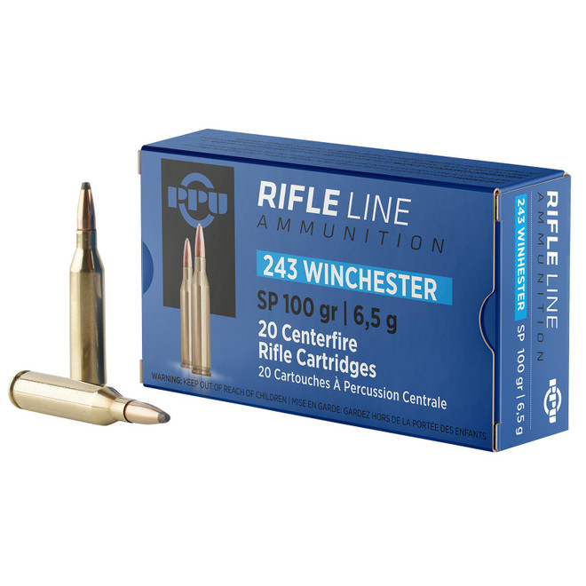 PPU PP2432 Standard Rifle 243Win 100gr Soft Point 20 Per Box/10 Case