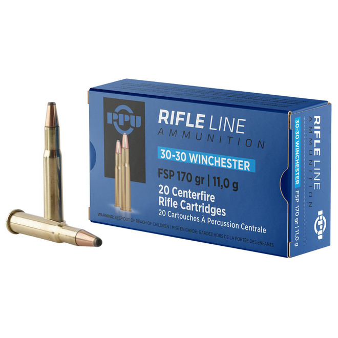 PPU PP30302 Standard Rifle 30-30Win 170gr Flat Soft Point 20 Per Box/10 Case