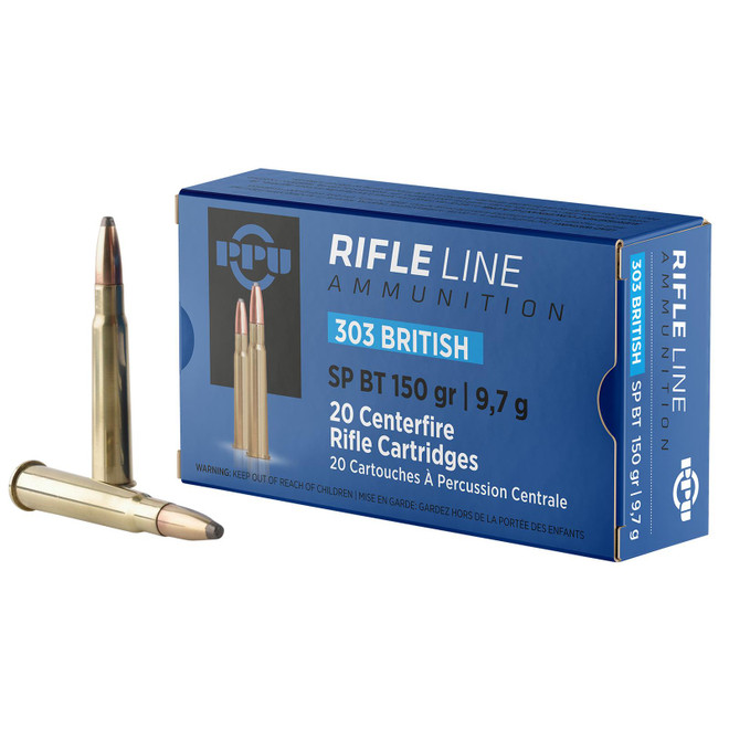 PPU PP303S1 Standard Rifle 303British 150gr Soft Point Boat Tail 20 Per Box/10 Case