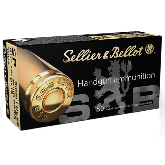 Sellier & Bellot SB9S Handgun 9mmLuger 124gr Soft Point 50 Per Box/20 Case
