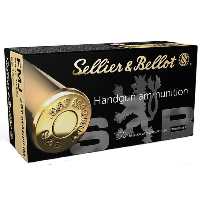 Sellier & Bellot SB357A Handgun 357Mag 158gr Full Metal Jacket 50 Per Box/20 Case