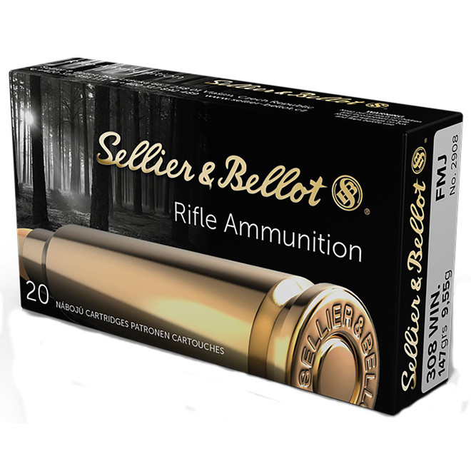 Sellier & Bellot SB308A Rifle 308Win 147gr Full Metal Jacket 20 Per Box/25 Case