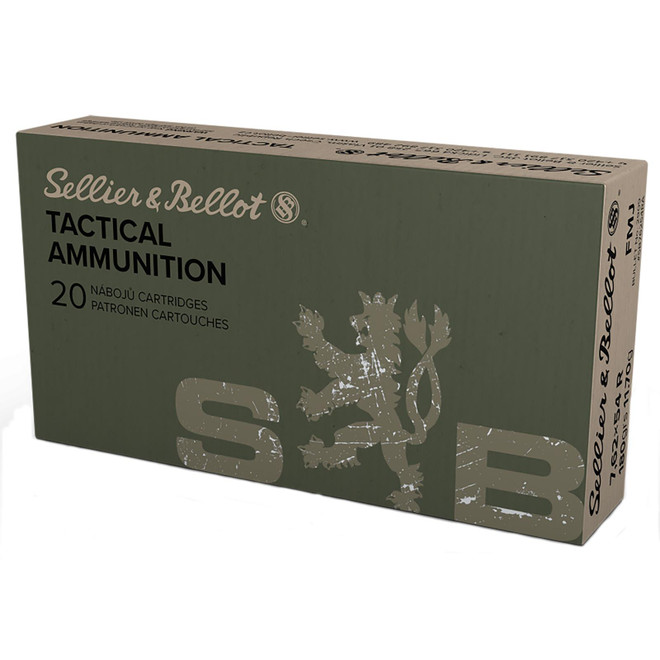 Sellier & Bellot SB76254RA Rifle 7.62x54mmR 180gr Full Metal Jacket 20 Per Box/20 Case