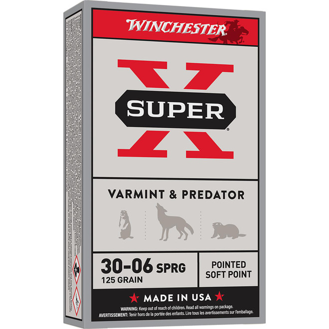 Winchester Ammo X30062 Super X 30-06Springfield 125gr Pointed Soft Point 20 Per Box/10 Case
