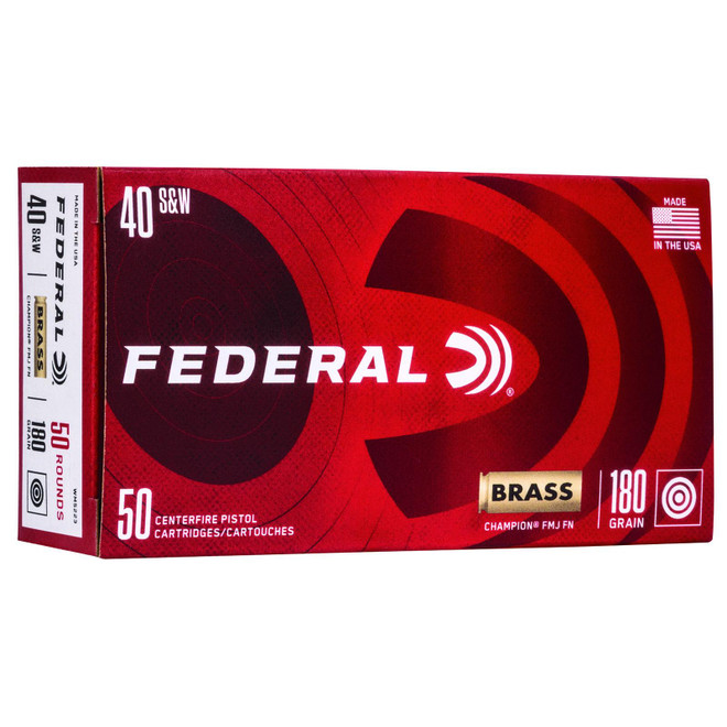 Federal WM5223 Champion Training 40S&W 180gr Full Metal Jacket 50 Per Box/20 Case