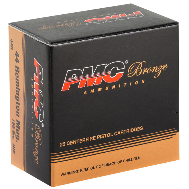 PMC 44B Bronze 44RemMag 180gr Jacketed Hollow Point 25 Per Box/20 Case
