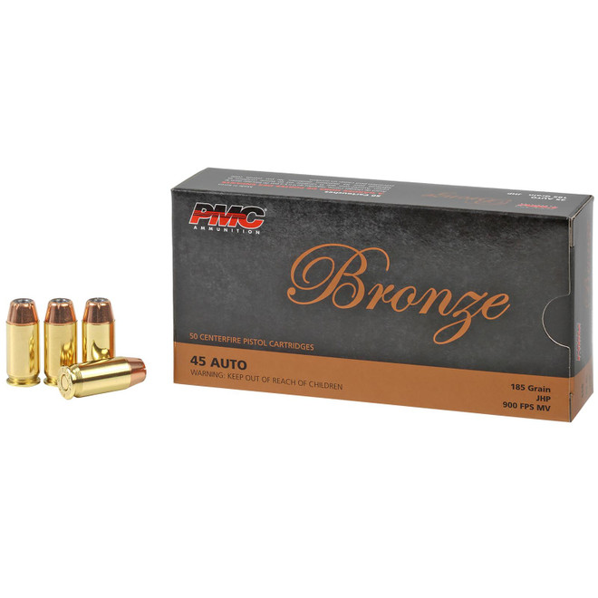 PMC 45B Bronze 45ACP 185gr Jacketed Hollow Point 50 Per Box/20 Case