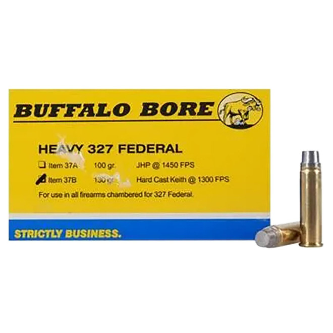 Buffalo Bore Ammunition 37B20 Heavy Strictly Business 327Federal Mag 130gr Hard Cast 20 Per Box/12 Case