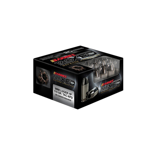 Barnes Bullets 21551 TAC-XPD Defense Handgun 9mmLuger +P 115gr 20 Per Box/10 Case