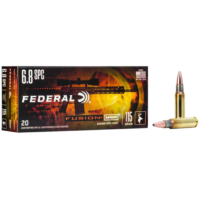 Federal F68MSR1 Fusion MSR 6.8mmRem SPC 115gr Bonded Soft Point 20 Per Box/10 Case