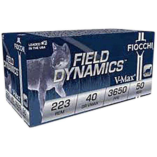 Fiocchi 223FHVB Field Dynamics 223Rem 40gr Hornady V-Max 50/4 *Sold as case