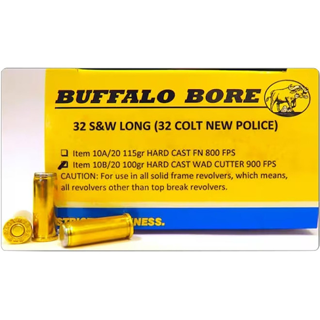 Buffalo Bore Ammunition 10B20 Personal Defense Strictly Business 32S&W Long 100gr Hard Cast Wadcutter 20 Per Box/12 Case