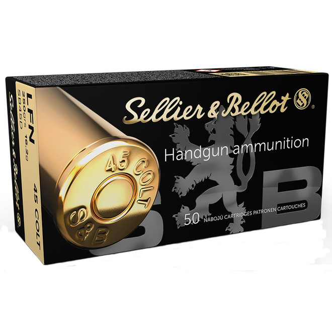 Sellier & Bellot SB45D Handgun 45Colt 250gr Lead Flat Nose 50 Per Box/12 Case