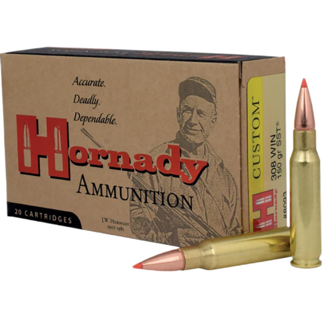 Hornady 8093 Custom 308Win 150gr Super Shock Tip 20 Per Box/10 Case